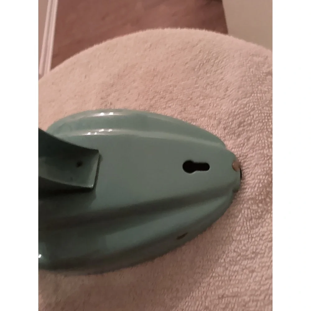 Vintage MCM ESKIMO Desk Wall Fan 081002 Aqua Turquoise Blue Bullet Back Works